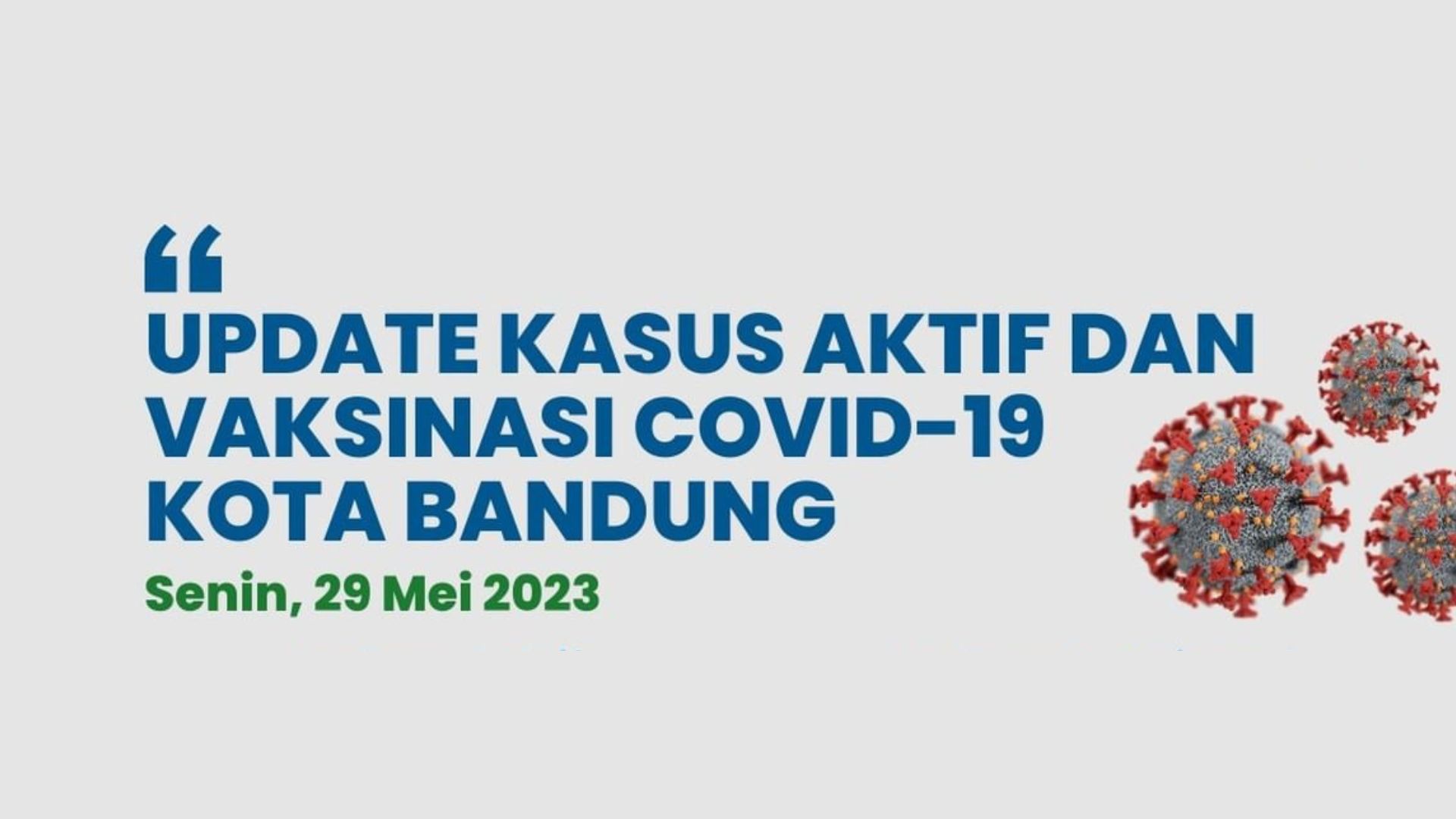 UPDATE STATISTIK COVID-19 DI KOTA BANDUNG PER TANGGAL 29 MEI 2023